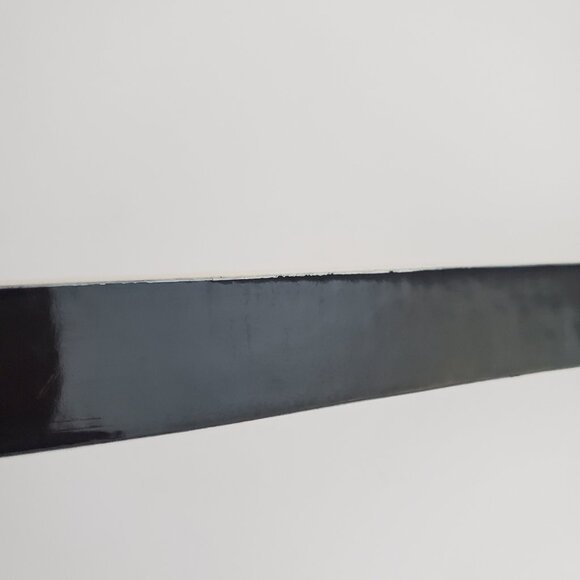 Women's Black Patent Belt KENNETH COLE White Trim Faux Leather Office Career - Picture 8 of 8